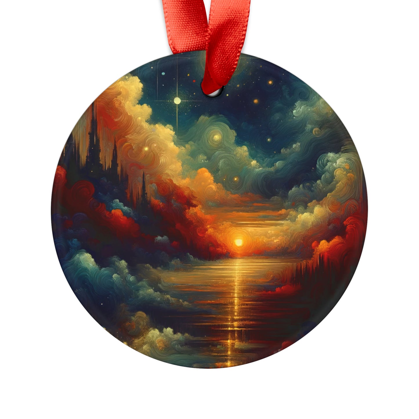 Twilight Velvet Transition Acrylic Ornament with Ribbon - ATUH.ART