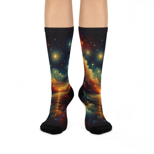 Twilight Velvet Transition Cushioned Crew Socks - ATUH.ART