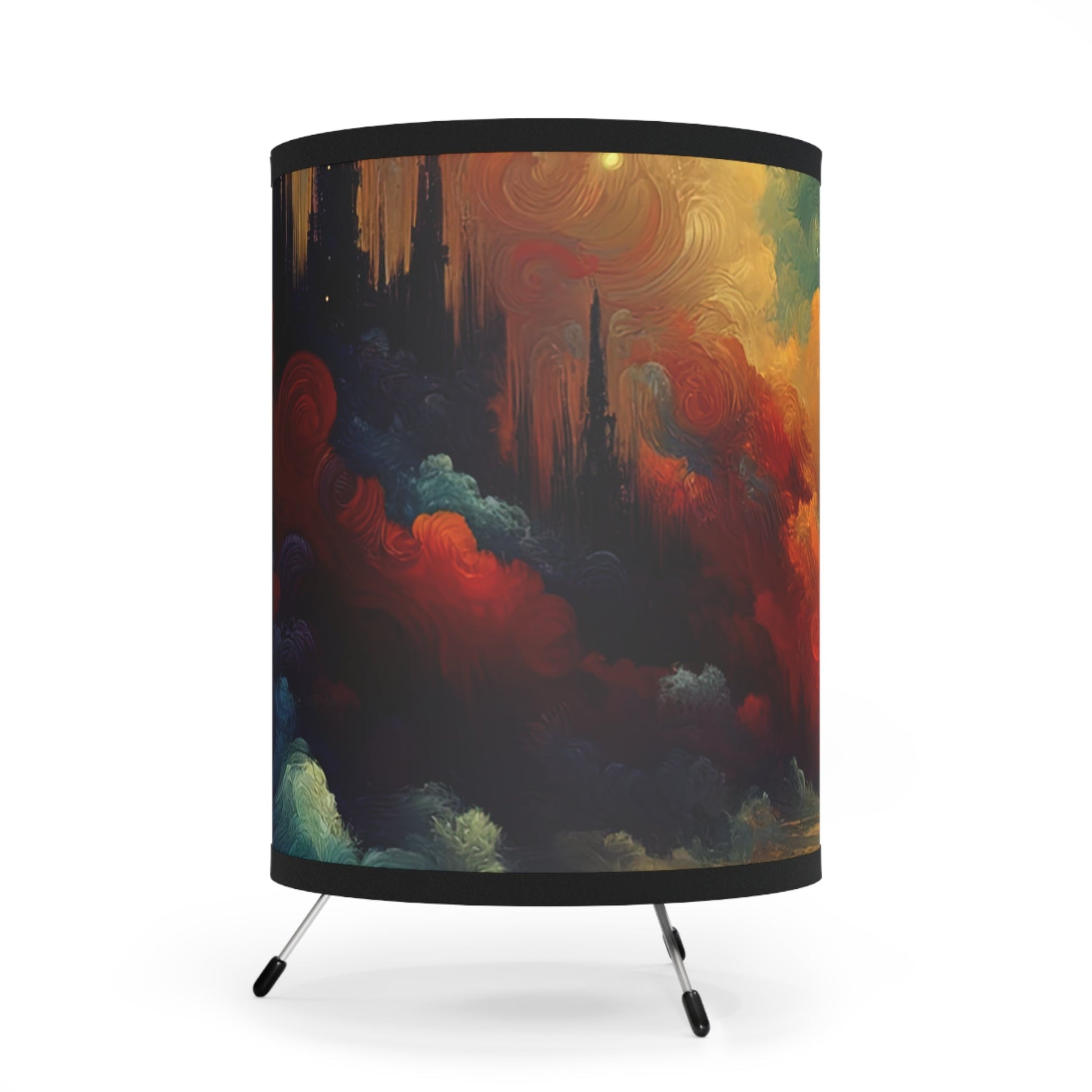 Twilight Velvet Transition Tripod Lamp with High-Res Printed Shade, US\CA plug - ATUH.ART