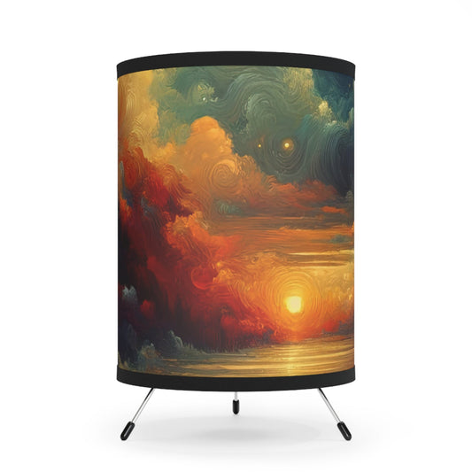 Twilight Velvet Transition Tripod Lamp with High-Res Printed Shade, US\CA plug - ATUH.ART