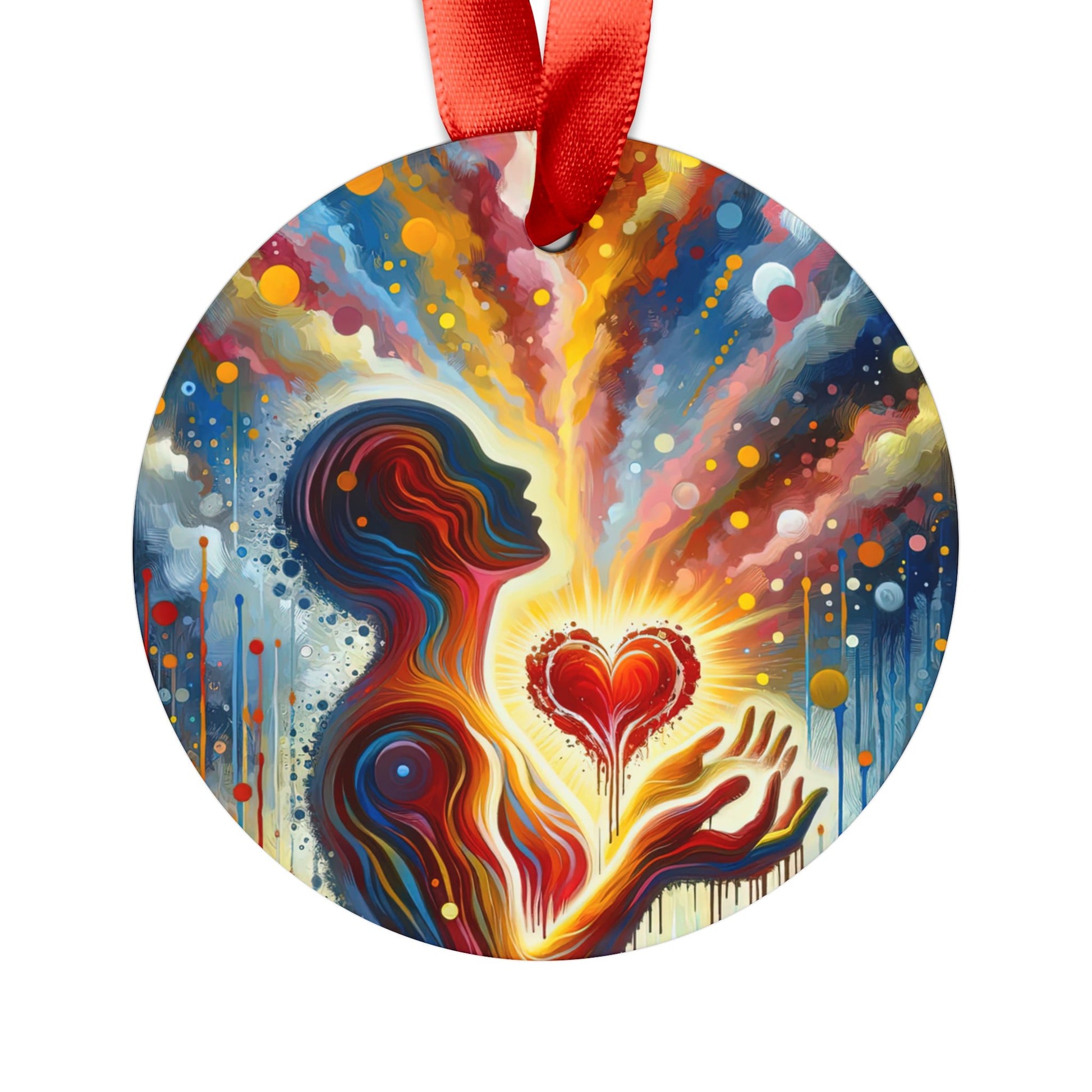 Unified Awakening Heart Acrylic Ornament with Ribbon - ATUH.ART