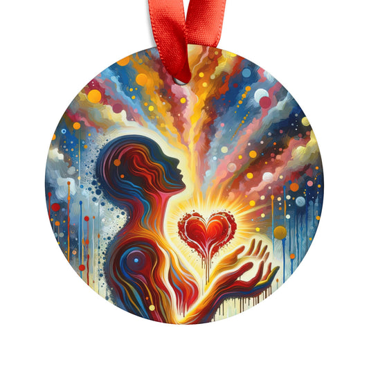 Unified Awakening Heart Acrylic Ornament with Ribbon - ATUH.ART