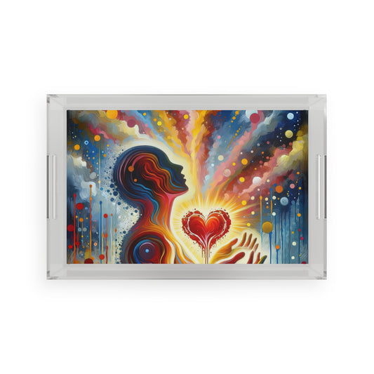 Unified Awakening Heart Acrylic Serving Tray - ATUH.ART