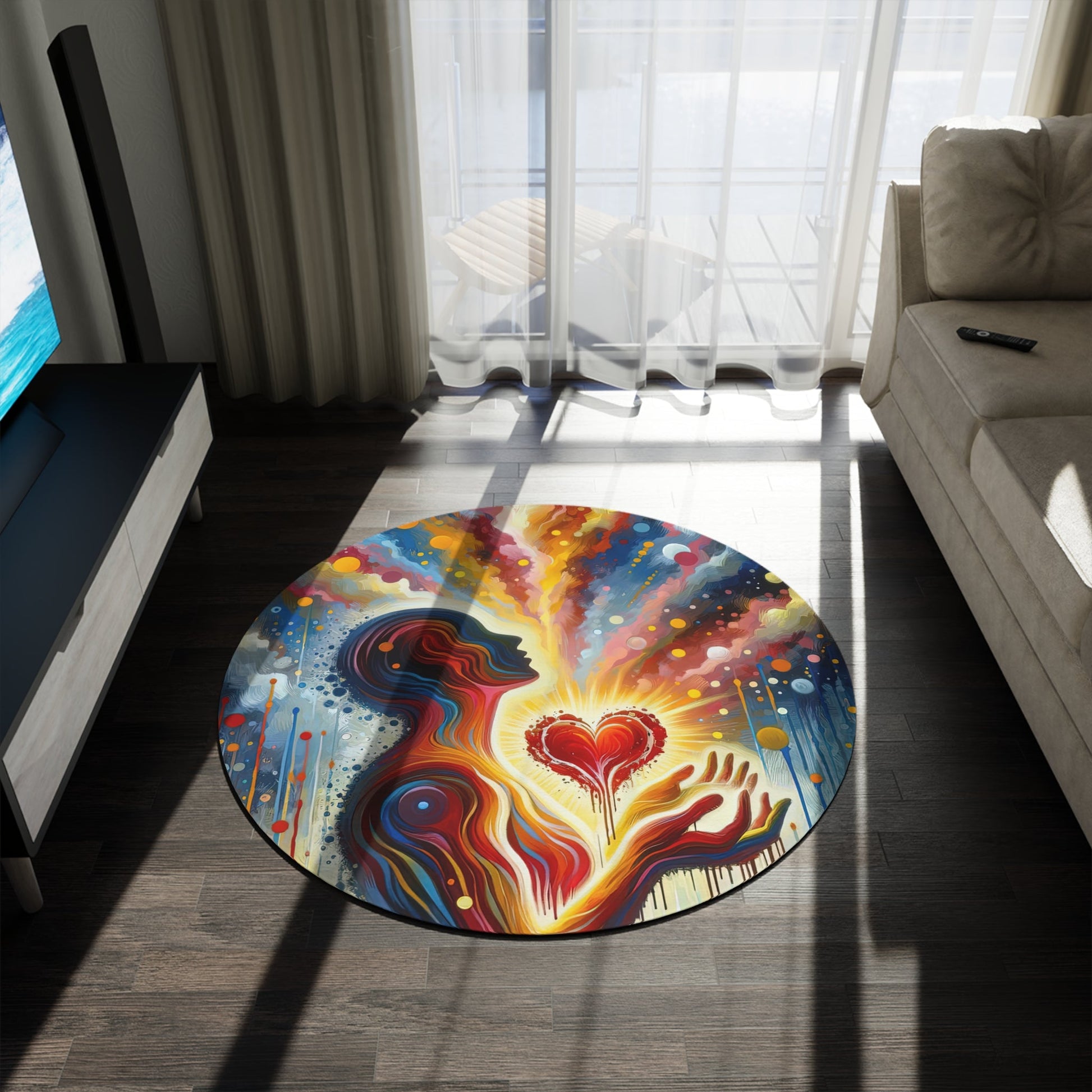 Unified Awakening Heart Round Rug - ATUH.ART