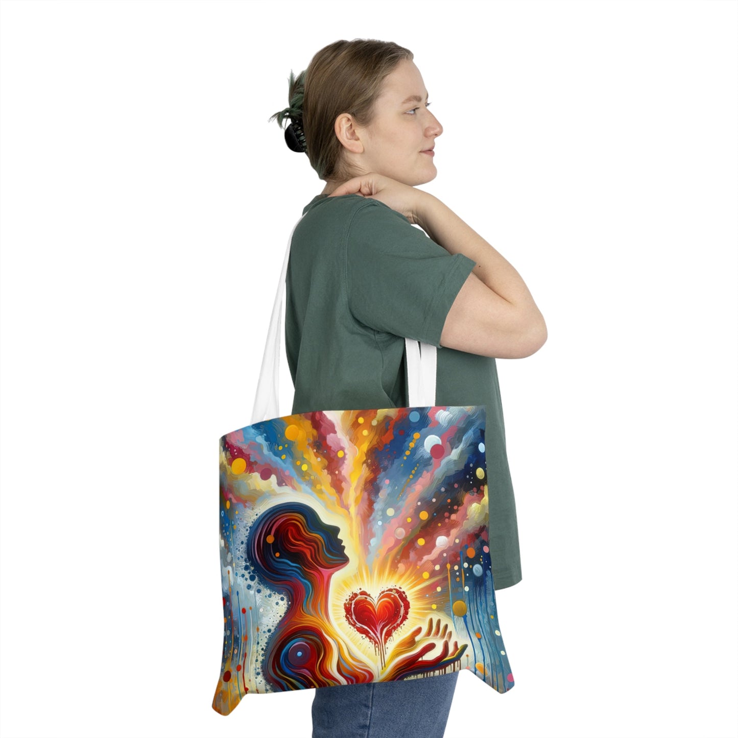 Unified Awakening Heart Shoulder Tote Bag (AOP) - ATUH.ART