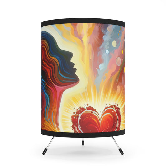 Unified Awakening Heart Tripod Lamp with High-Res Printed Shade, US\CA plug - ATUH.ART
