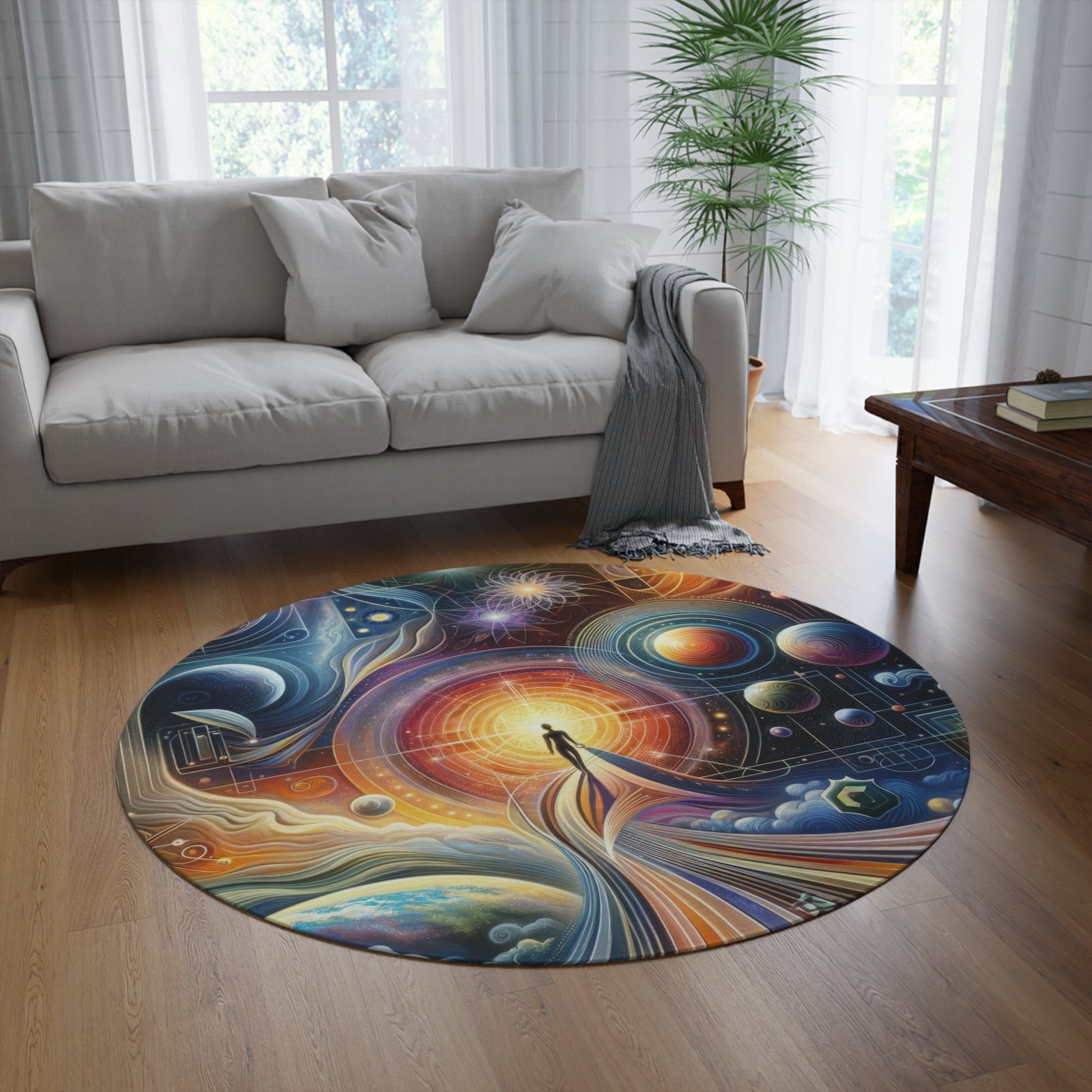 Unified Cosmic Alignment Round Rug - ATUH.ART