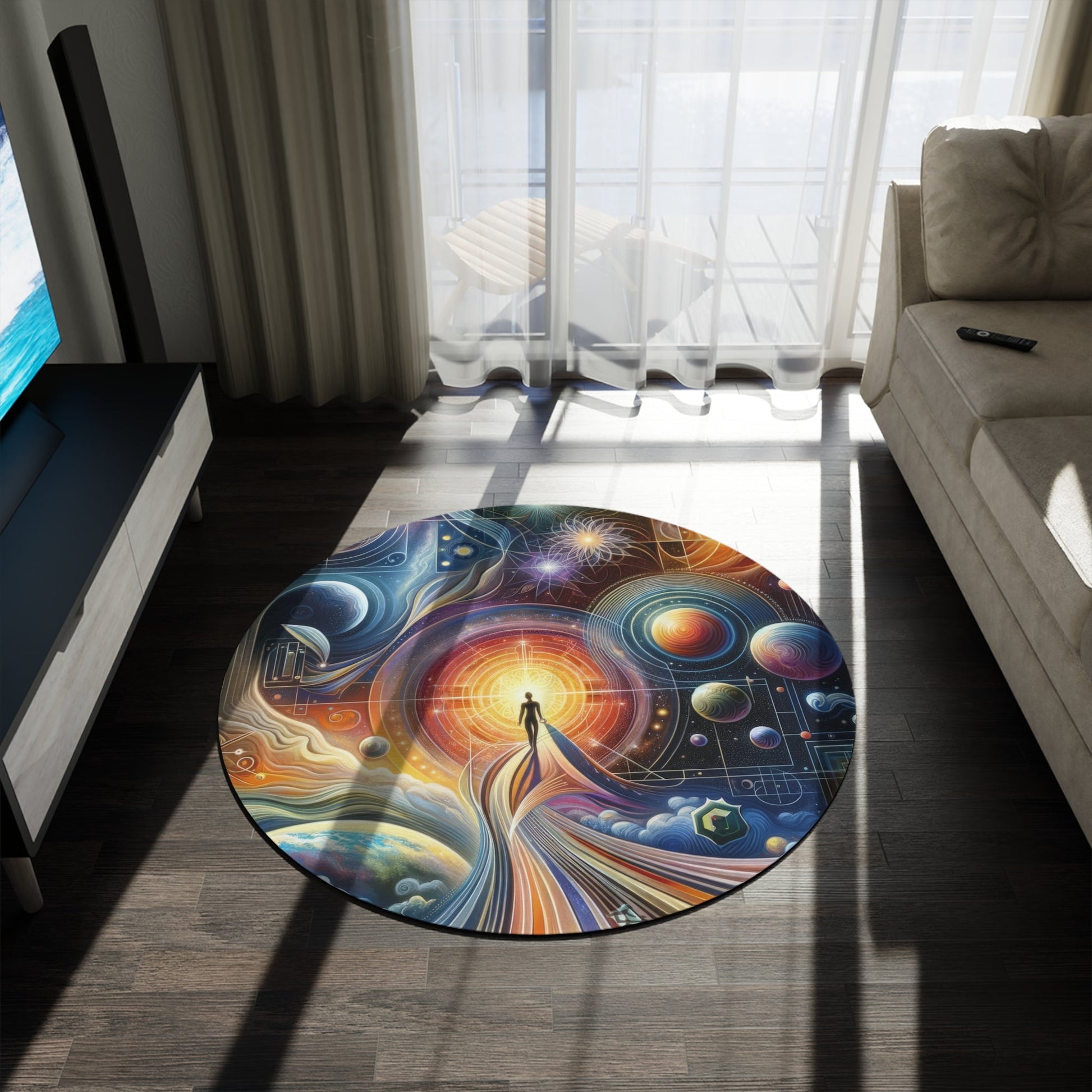Unified Cosmic Alignment Round Rug - ATUH.ART