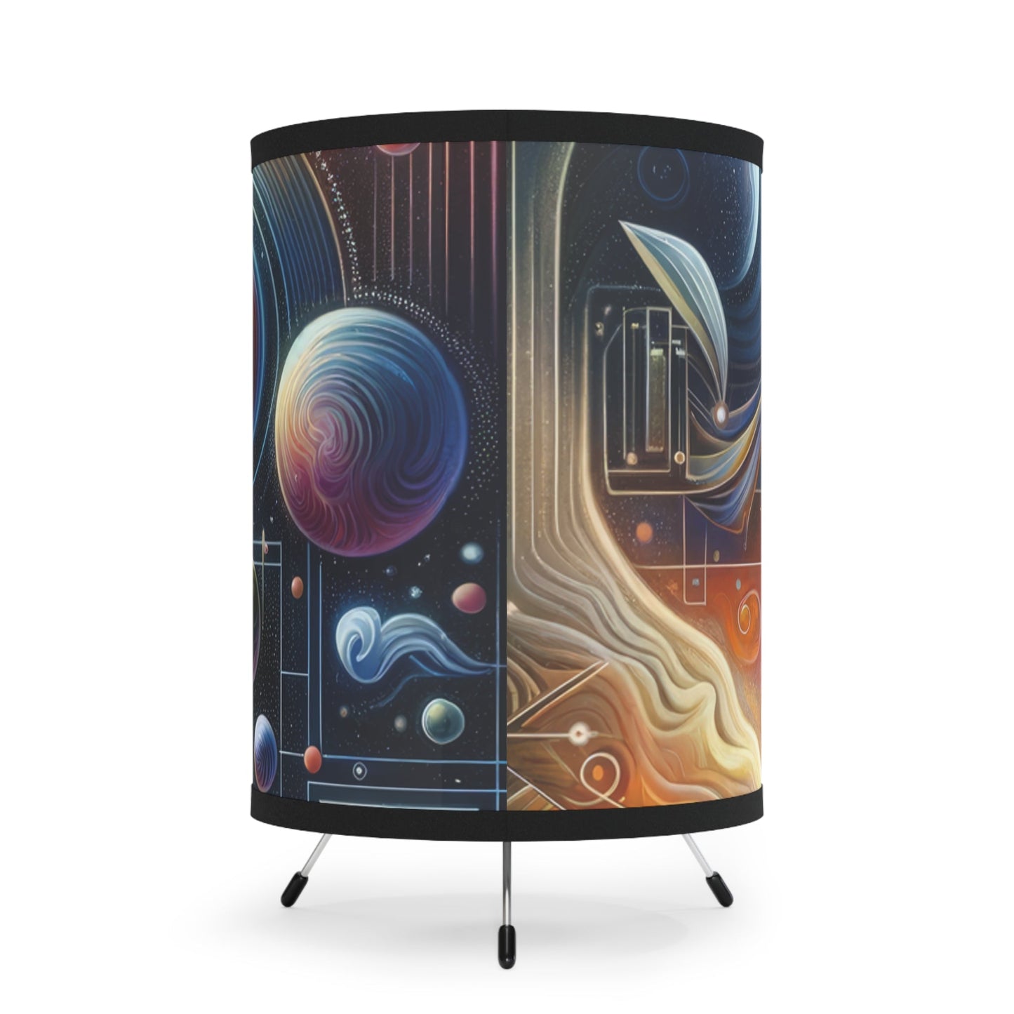 Unified Cosmic Alignment Tripod Lamp with High-Res Printed Shade, US\CA plug - ATUH.ART