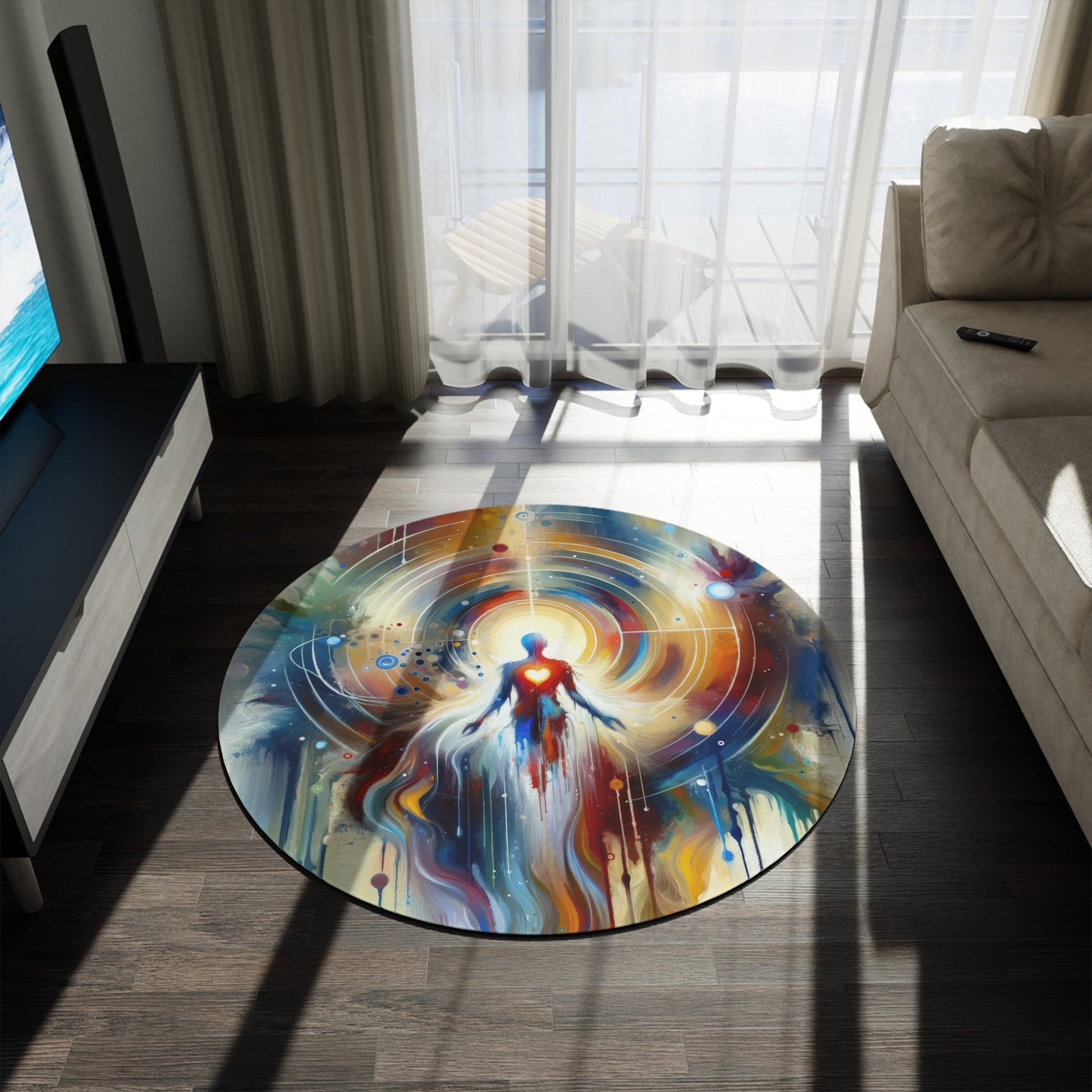 Unified Heart Awakening Round Rug - ATUH.ART
