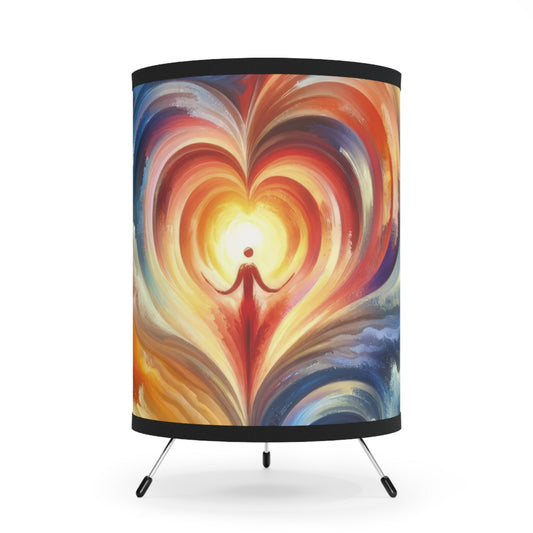 Unified Heart Journey Tripod Lamp with High-Res Printed Shade, US\CA plug - ATUH.ART