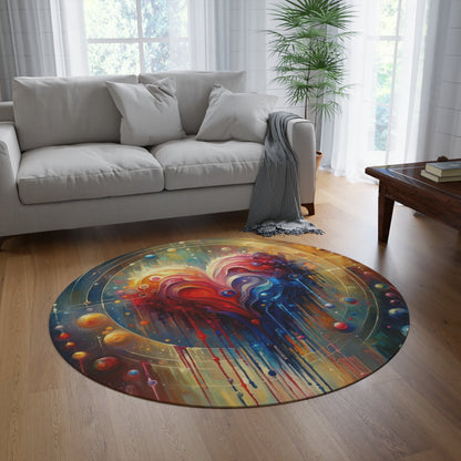 Unified Heart Reflections Round Rug - ATUH.ART