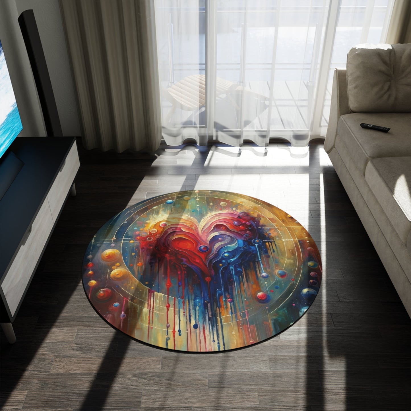 Unified Heart Reflections Round Rug - ATUH.ART