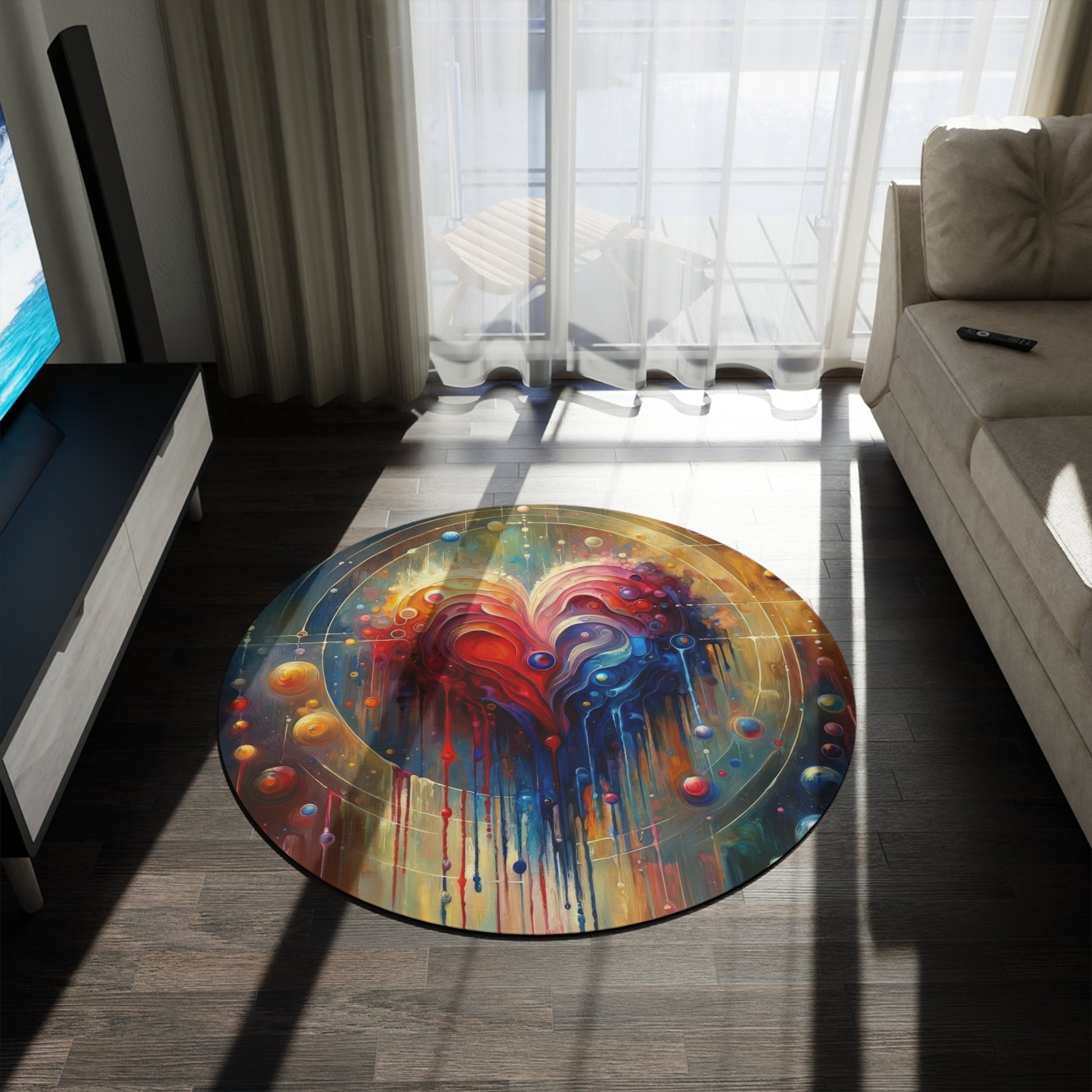 Unified Heart Reflections Round Rug - ATUH.ART
