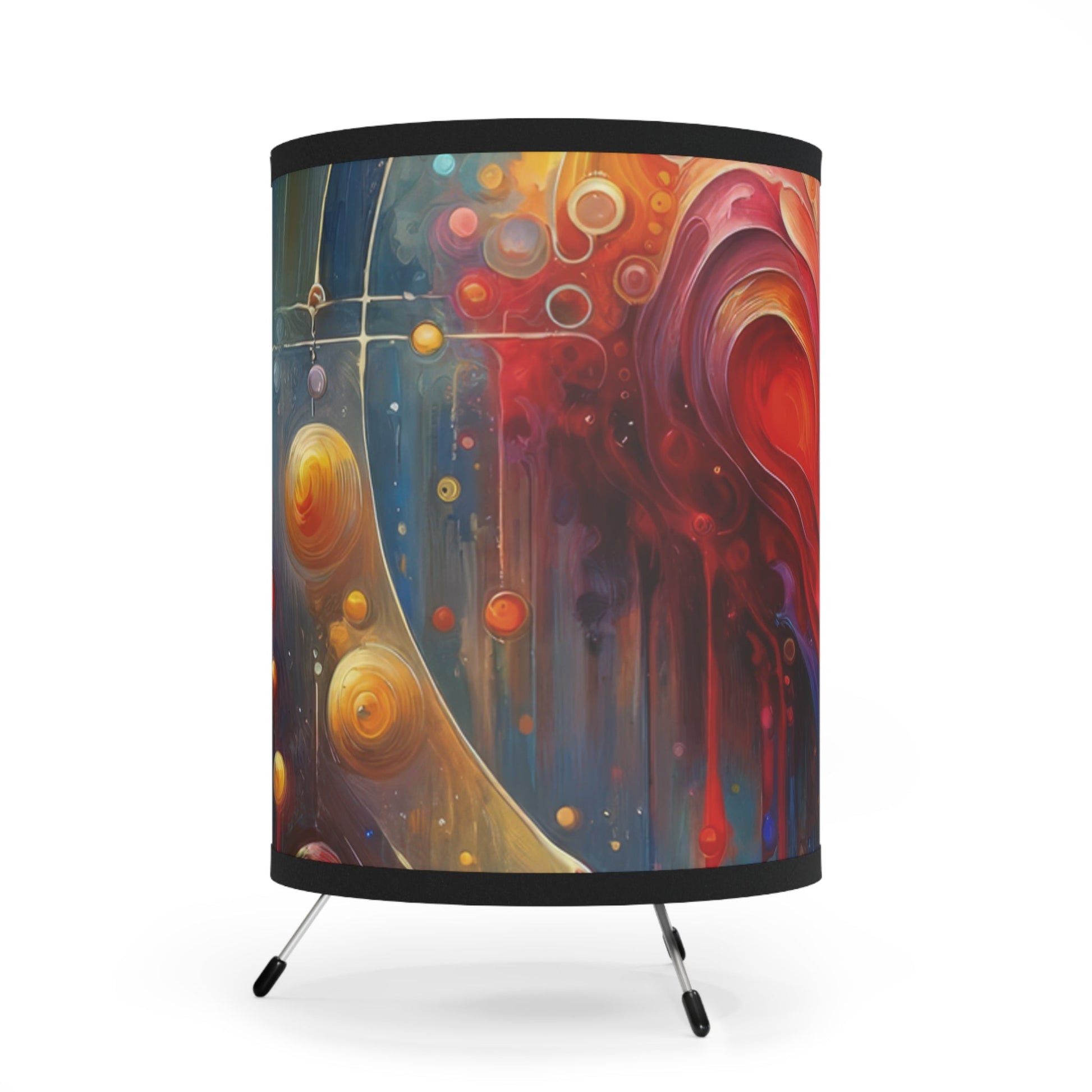 Unified Heart Reflections Tripod Lamp with High-Res Printed Shade, US\CA plug - ATUH.ART