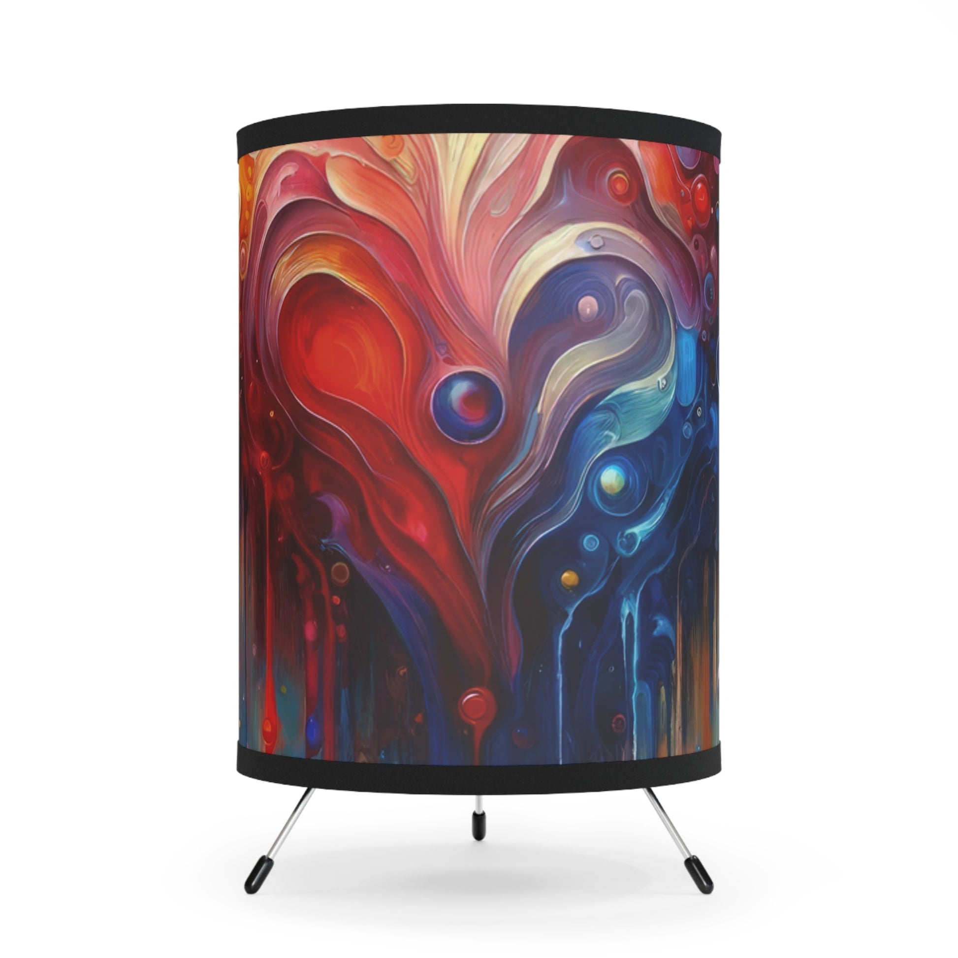 Unified Heart Reflections Tripod Lamp with High-Res Printed Shade, US\CA plug - ATUH.ART