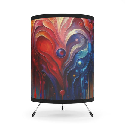 Unified Heart Reflections Tripod Lamp with High-Res Printed Shade, US\CA plug - ATUH.ART