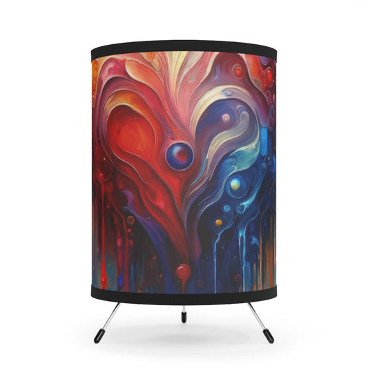 Unified Heart Reflections Tripod Lamp with High-Res Printed Shade, US\CA plug - ATUH.ART