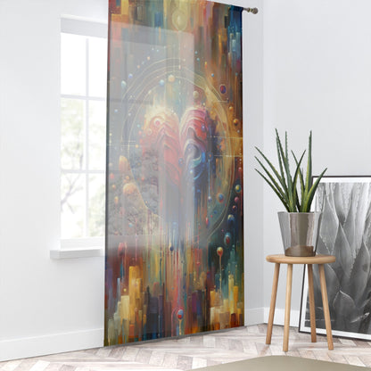Unified Heart Reflections Window Curtain - ATUH.ART