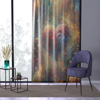 Unified Heart Reflections Window Curtain - ATUH.ART
