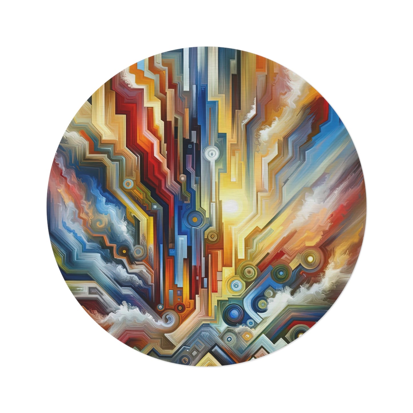 Unity Abstract Vibrancy Round Rug - ATUH.ART