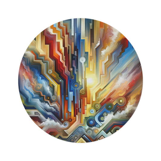 Unity Abstract Vibrancy Round Rug - ATUH.ART