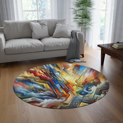 Unity Abstract Vibrancy Round Rug - ATUH.ART
