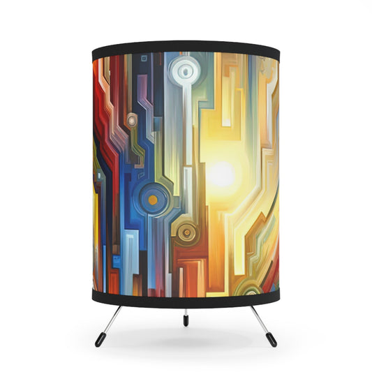 Unity Abstract Vibrancy Tripod Lamp with High-Res Printed Shade, US\CA plug - ATUH.ART