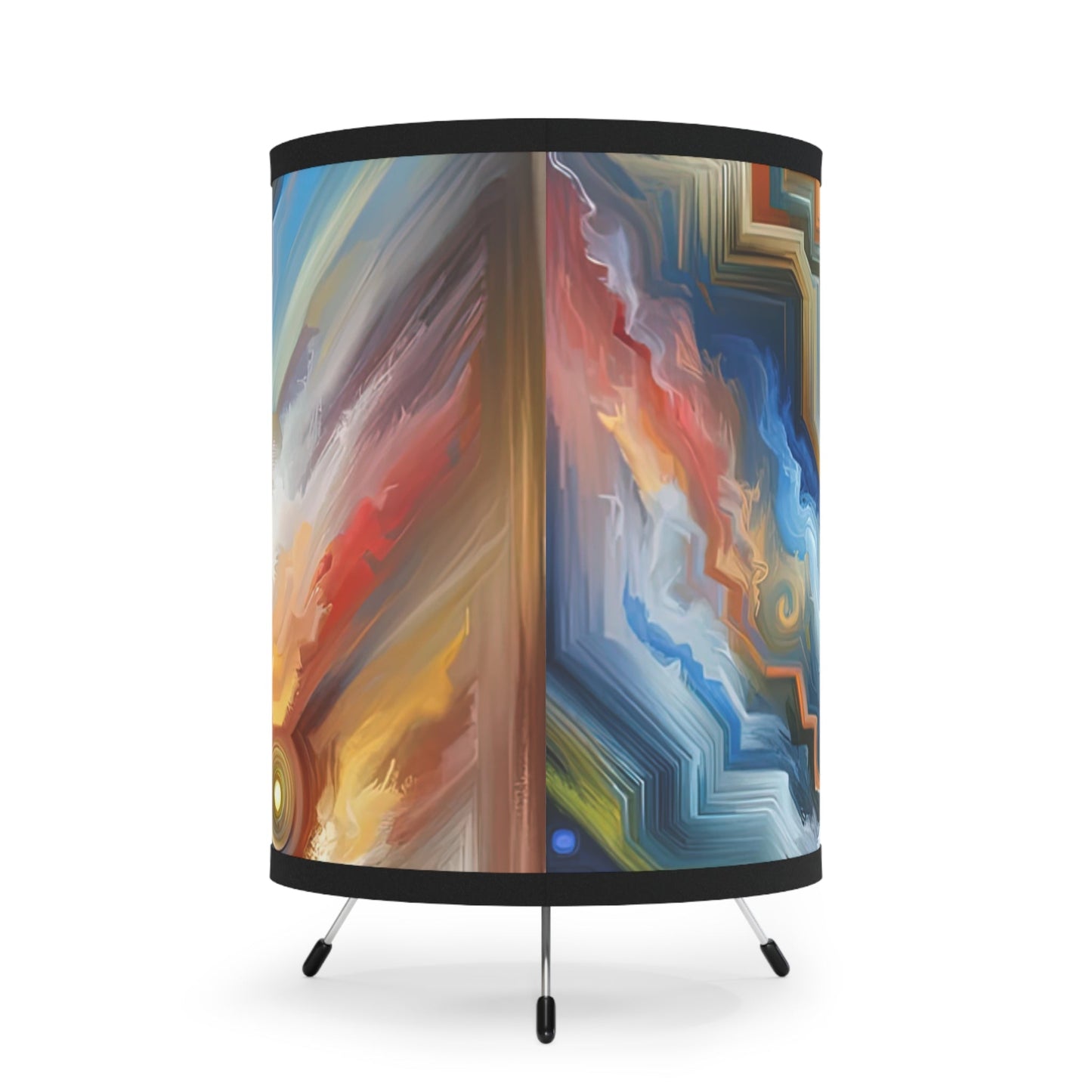 Unity Abstract Vibrancy Tripod Lamp with High-Res Printed Shade, US\CA plug - ATUH.ART