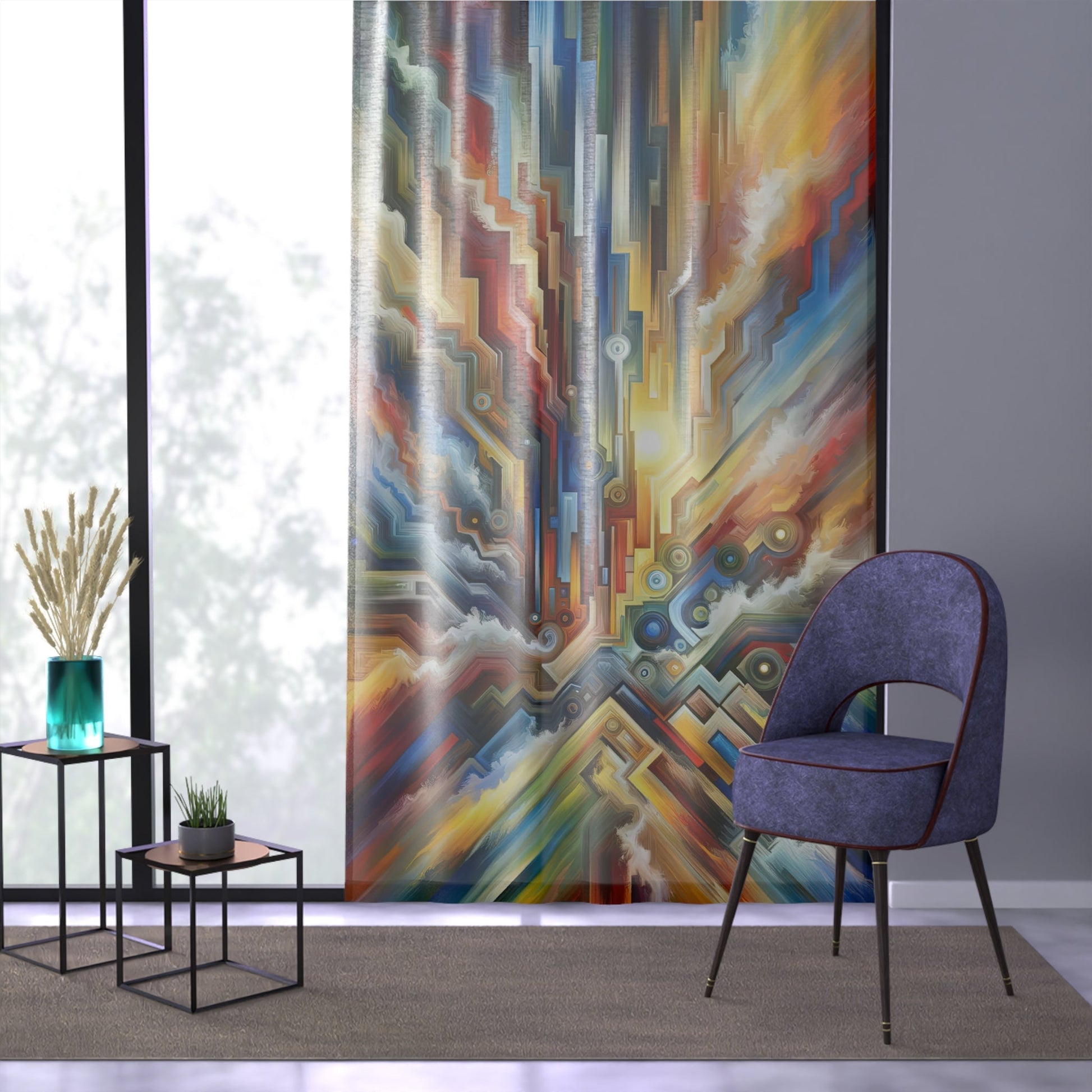 Unity Abstract Vibrancy Window Curtain - ATUH.ART