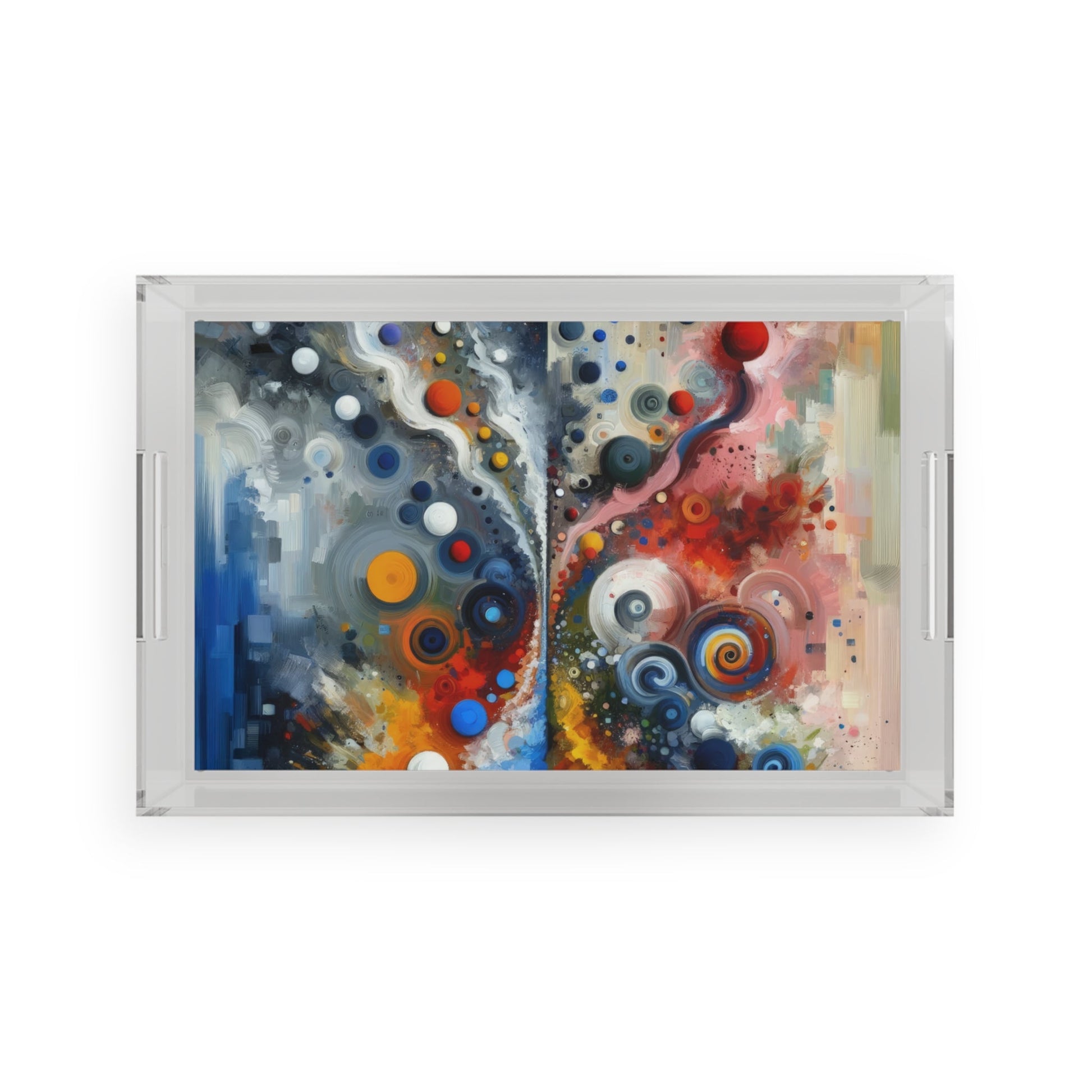 Unity Duality Abstraction Acrylic Serving Tray - ATUH.ART