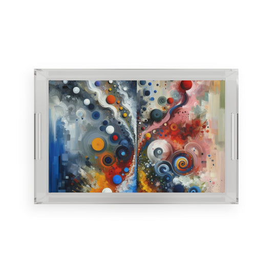 Unity Duality Abstraction Acrylic Serving Tray - ATUH.ART