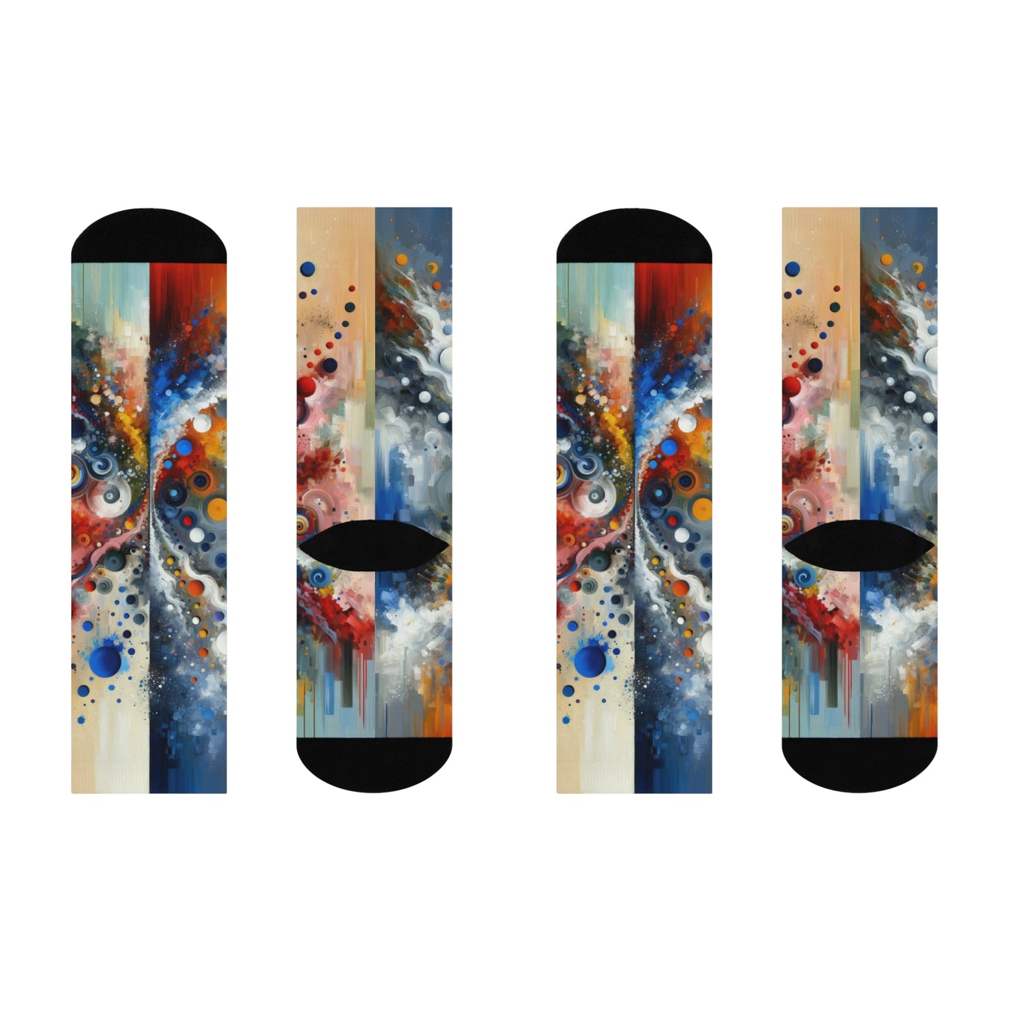 Unity Duality Abstraction Cushioned Crew Socks - ATUH.ART