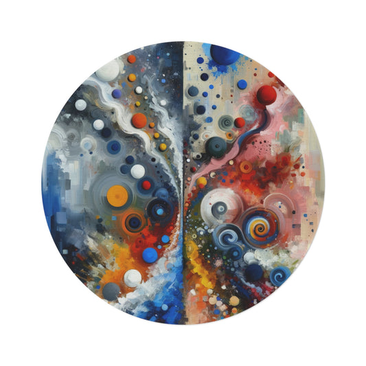 Unity Duality Abstraction Round Rug - ATUH.ART
