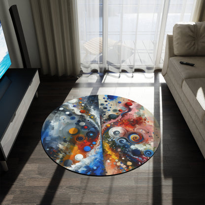 Unity Duality Abstraction Round Rug - ATUH.ART