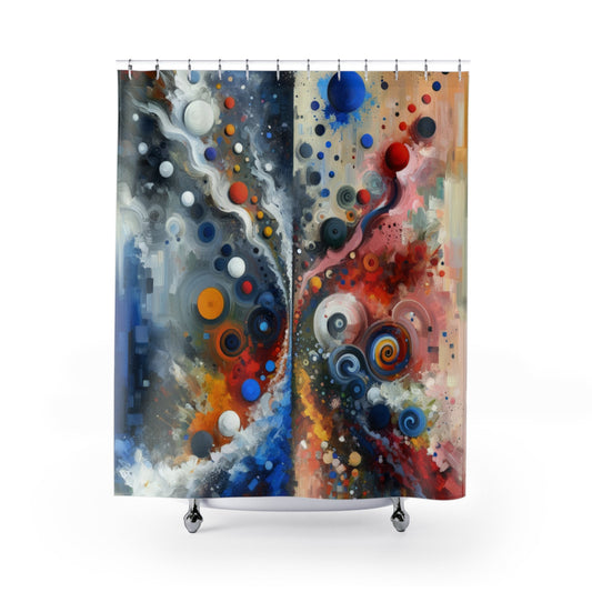 Unity Duality Abstraction Shower Curtains - ATUH.ART