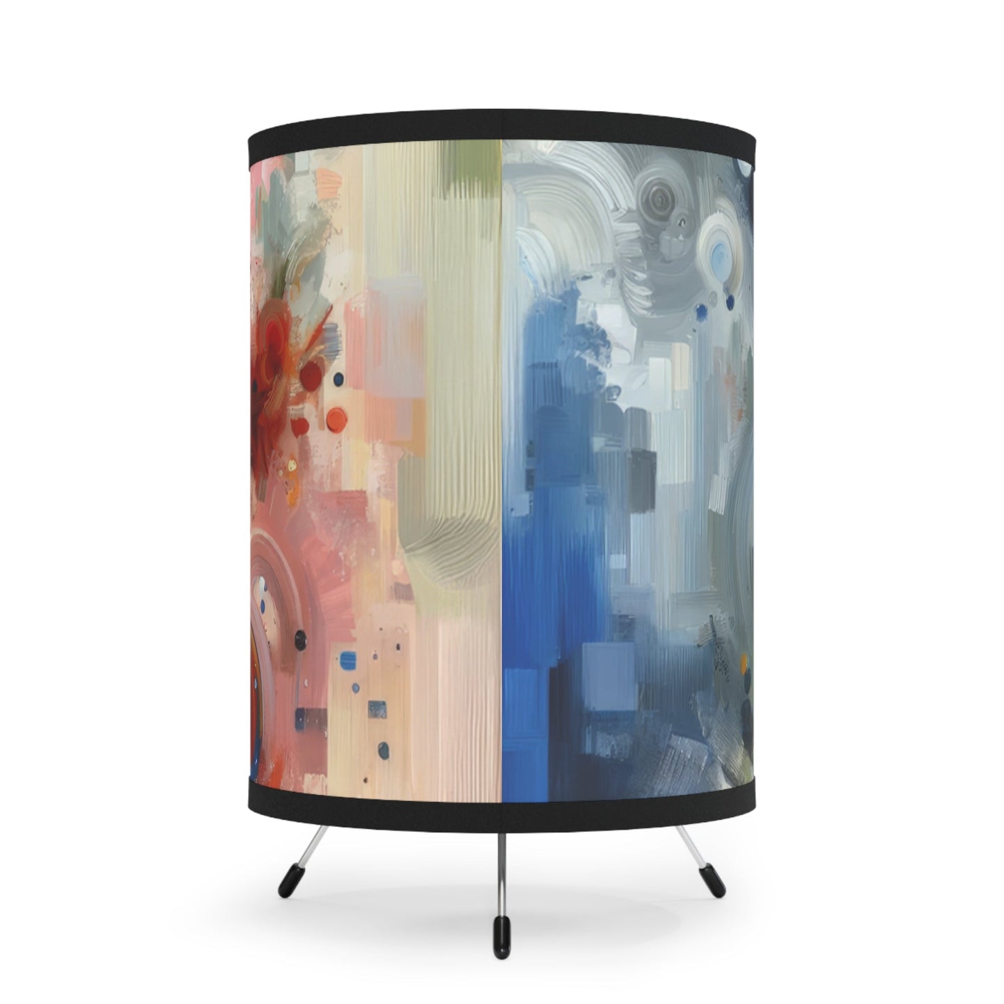 Unity Duality Abstraction Tripod Lamp with High-Res Printed Shade, US\CA plug - ATUH.ART