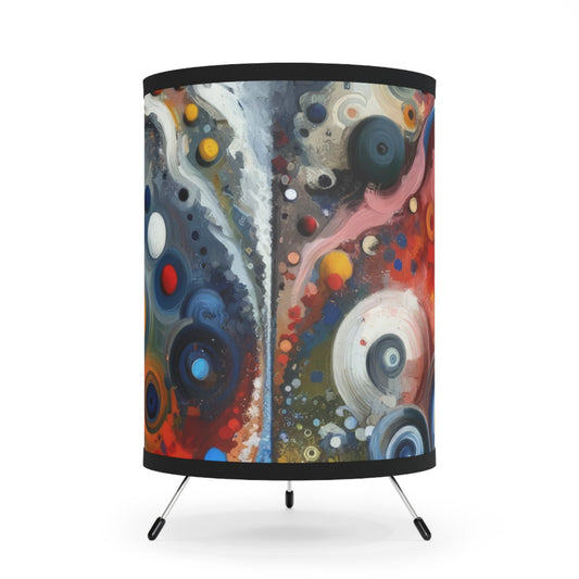 Unity Duality Abstraction Tripod Lamp with High-Res Printed Shade, US\CA plug - ATUH.ART