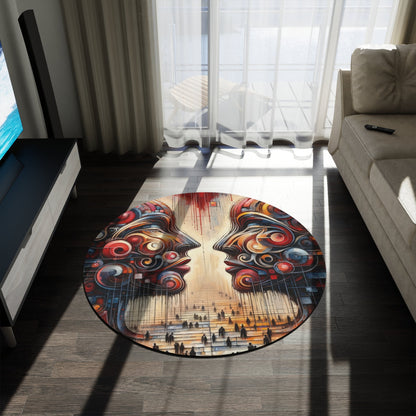 Unity Heartfelt Communication Round Rug - ATUH.ART