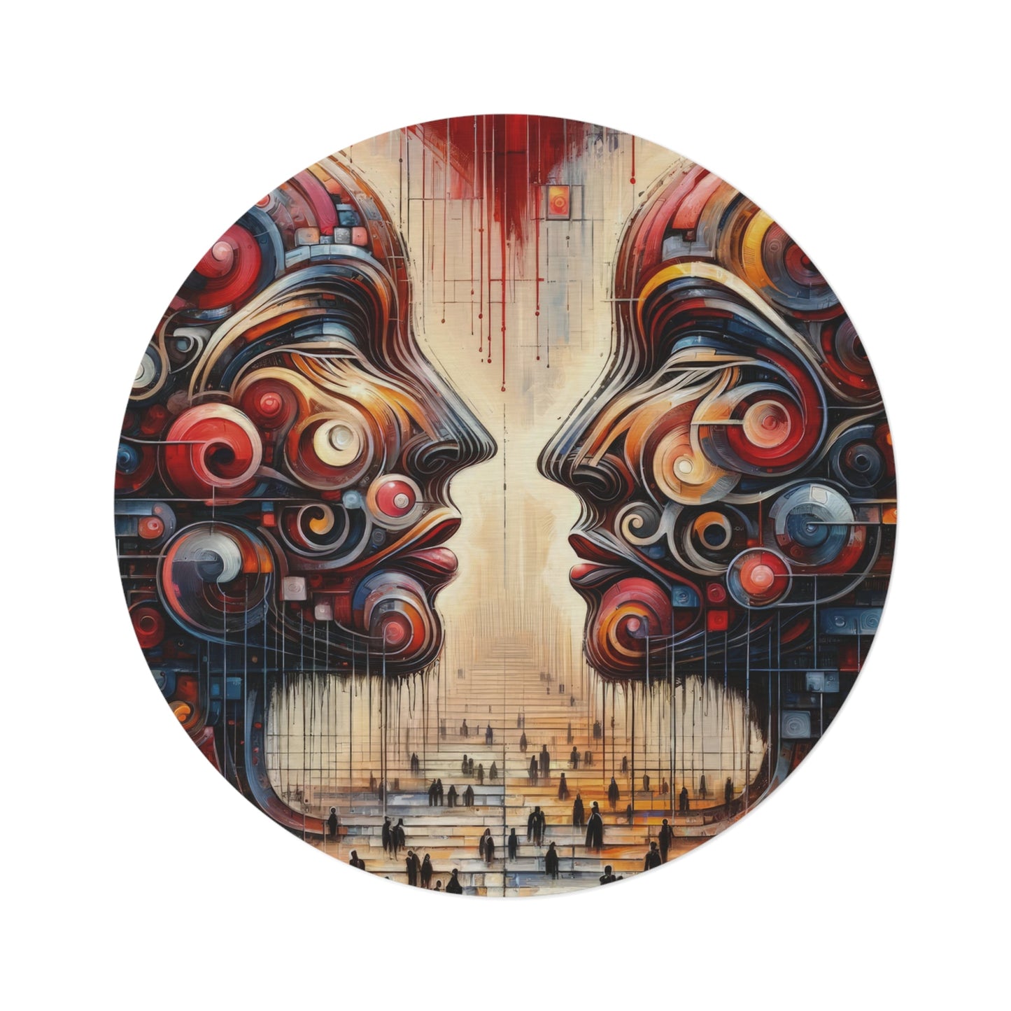 Unity Heartfelt Communication Round Rug - ATUH.ART