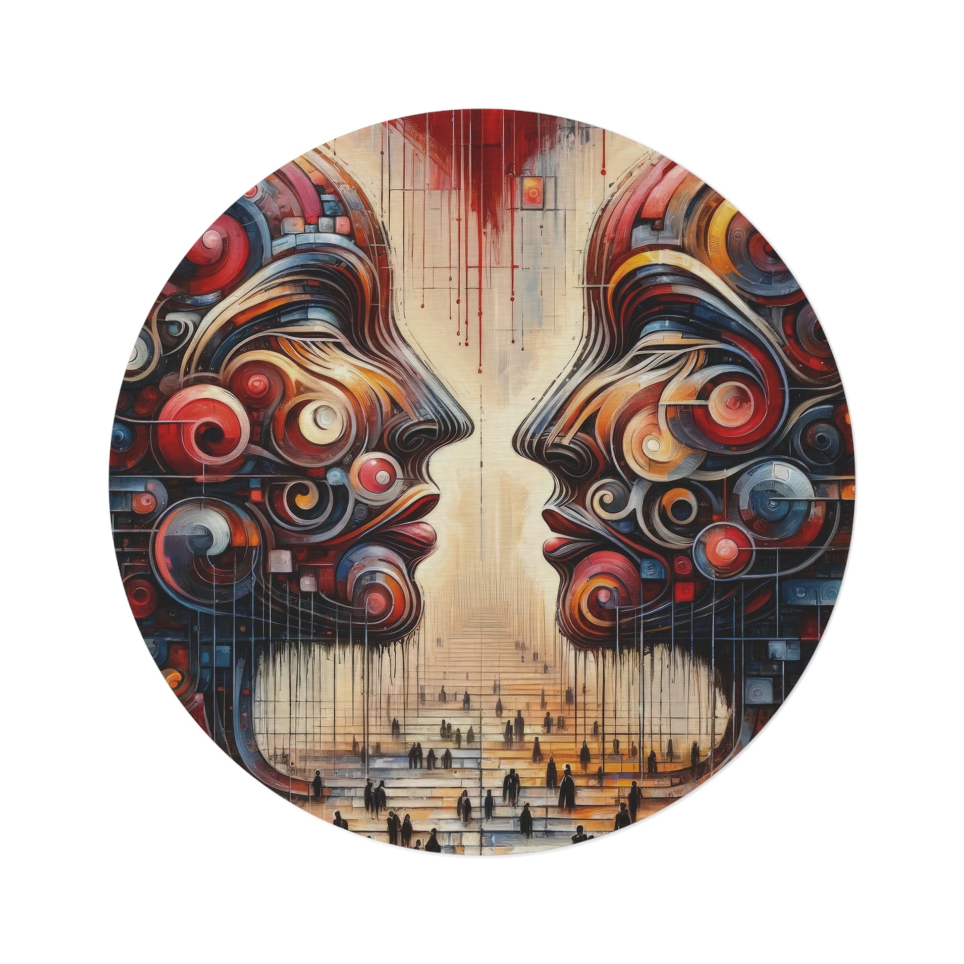 Unity Heartfelt Communication Round Rug - ATUH.ART