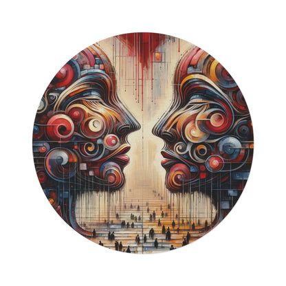 Unity Heartfelt Communication Round Rug - ATUH.ART