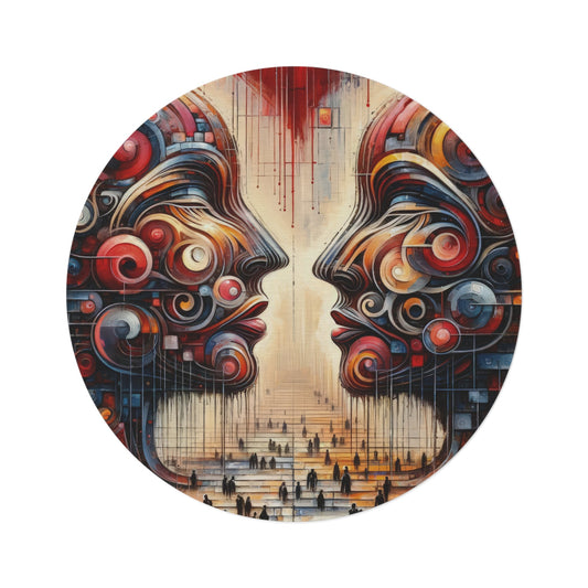 Unity Heartfelt Communication Round Rug - ATUH.ART