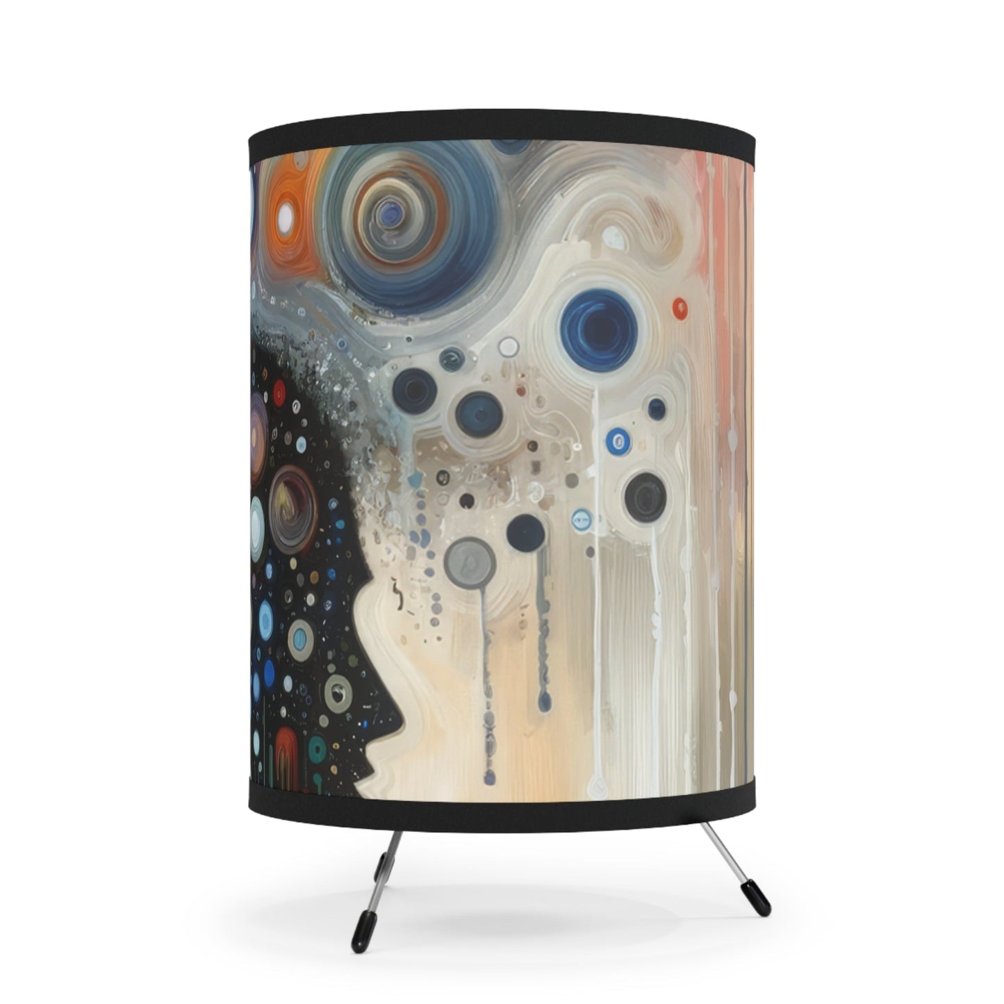 Universal Personal Tachism Tripod Lamp with High-Res Printed Shade, US\CA plug - ATUH.ART