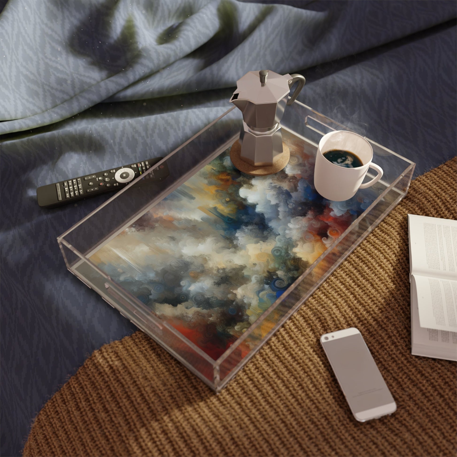 Unspoken Symphony Ethereal Acrylic Serving Tray - ATUH.ART