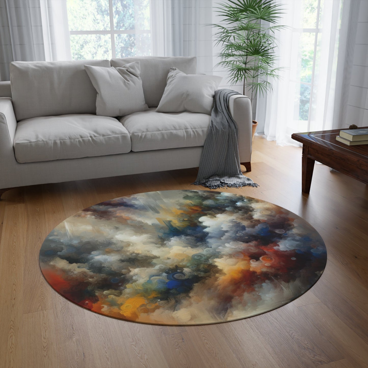 Unspoken Symphony Ethereal Round Rug - ATUH.ART