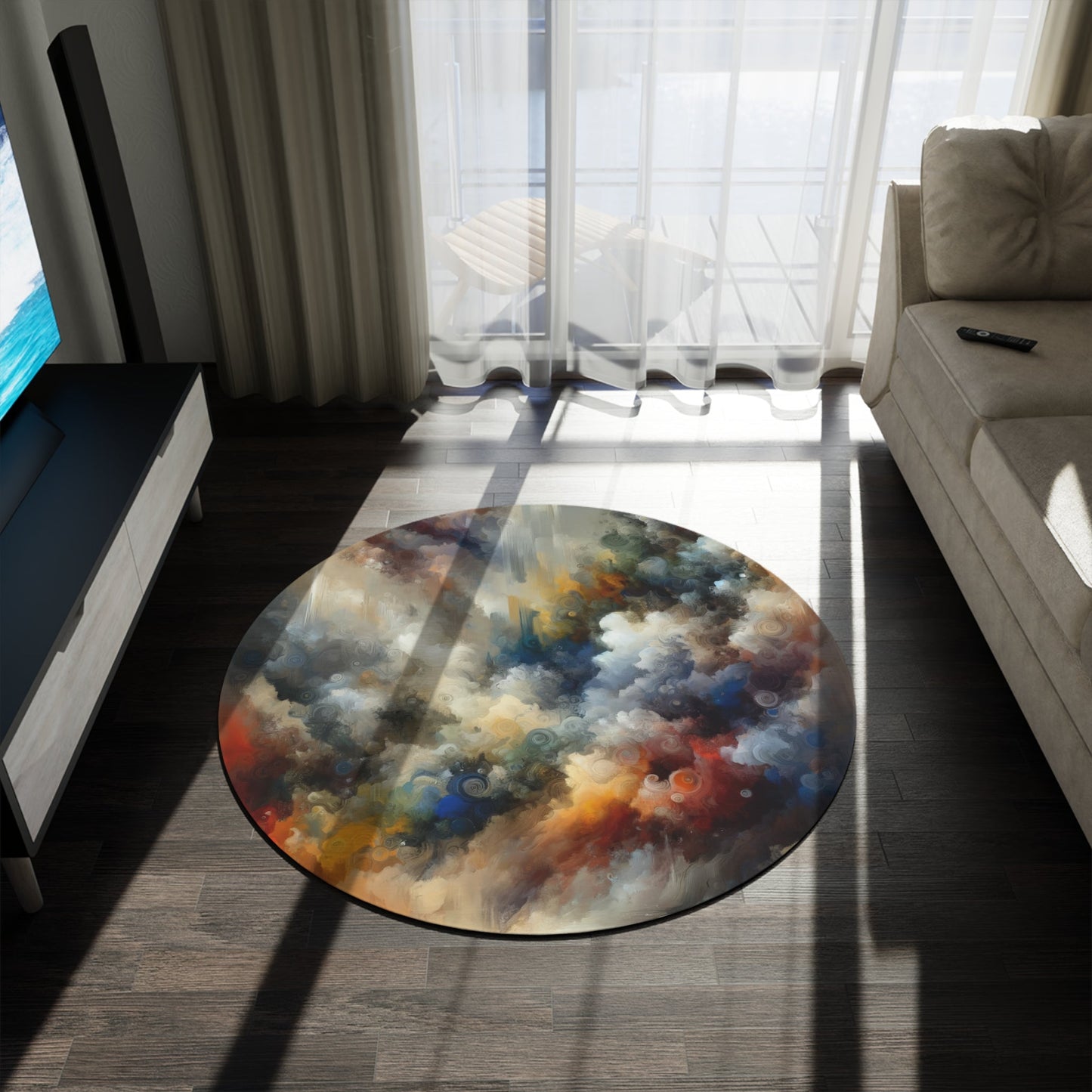 Unspoken Symphony Ethereal Round Rug - ATUH.ART