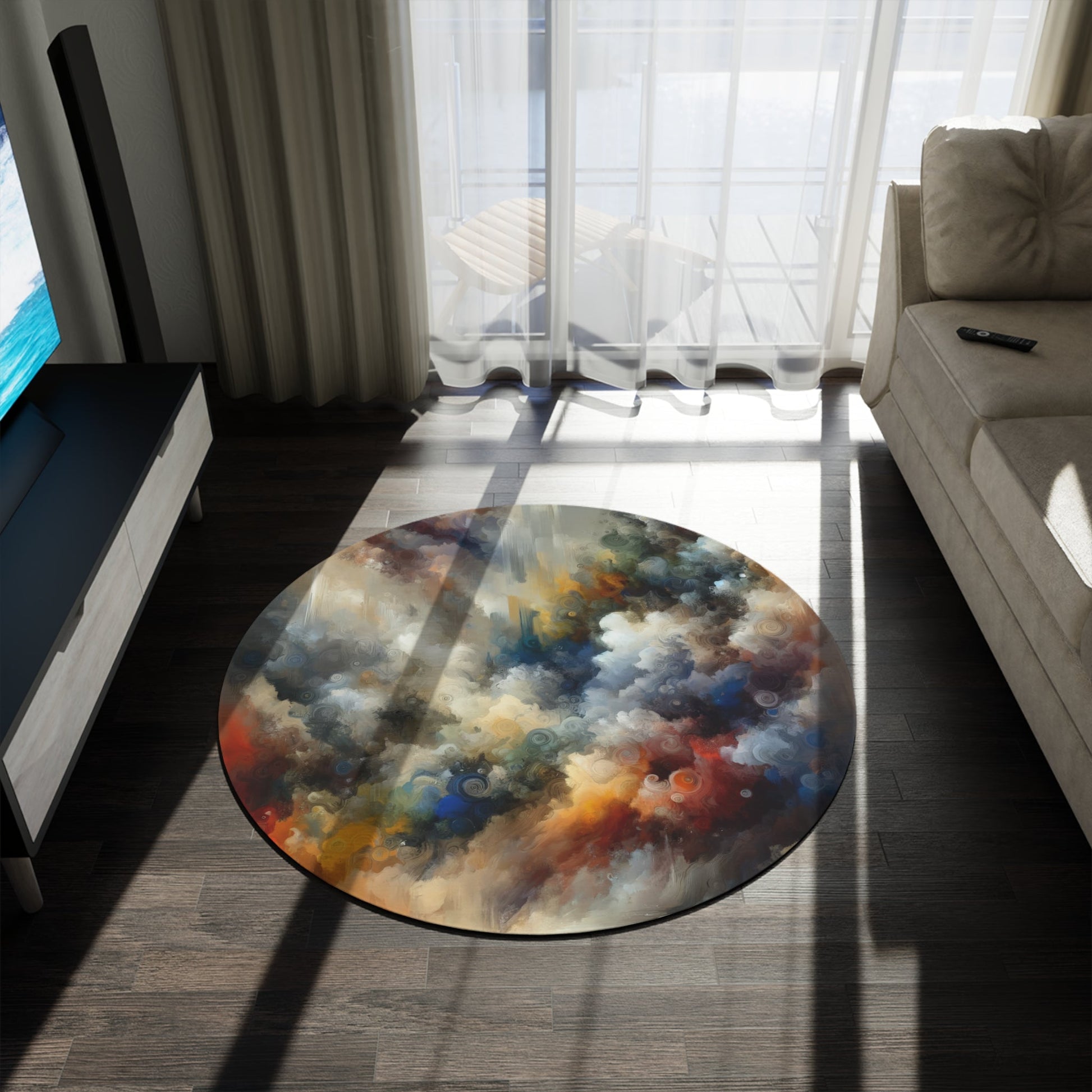 Unspoken Symphony Ethereal Round Rug - ATUH.ART