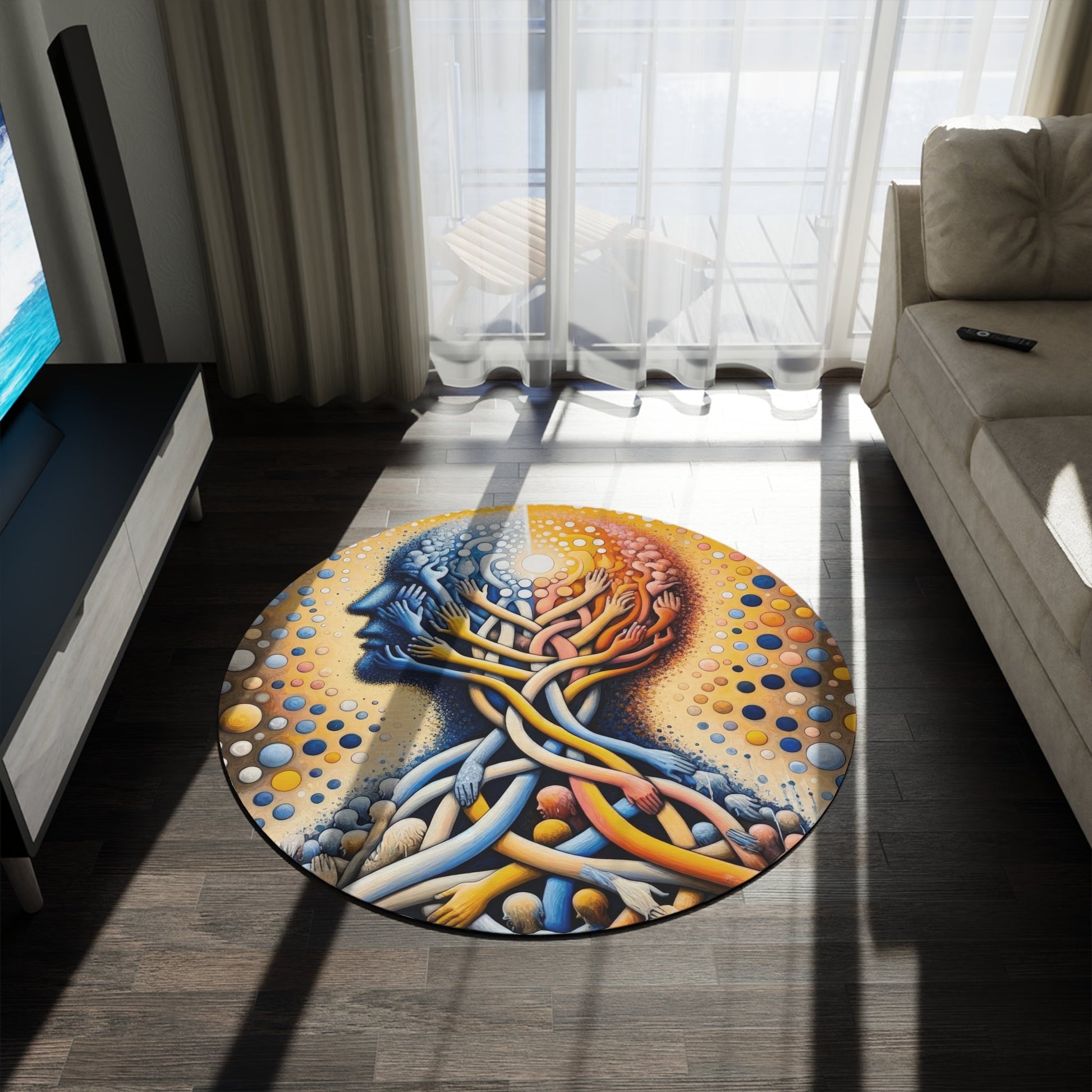 Unveiling Inner Essence Round Rug - ATUH.ART