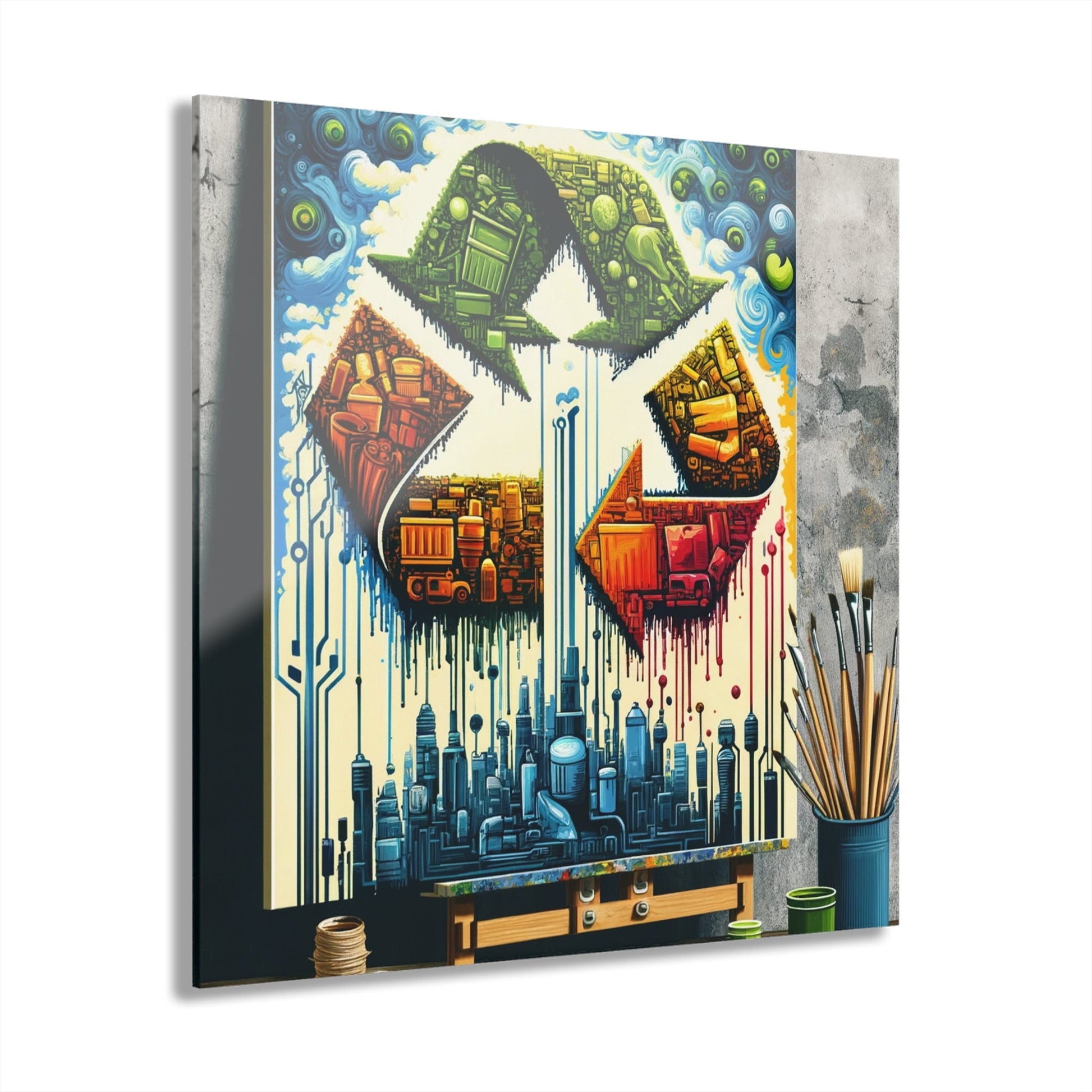 Upcycling Lifecycle Artistry Acrylic Prints (French Cleat Hanging) - ATUH.ART